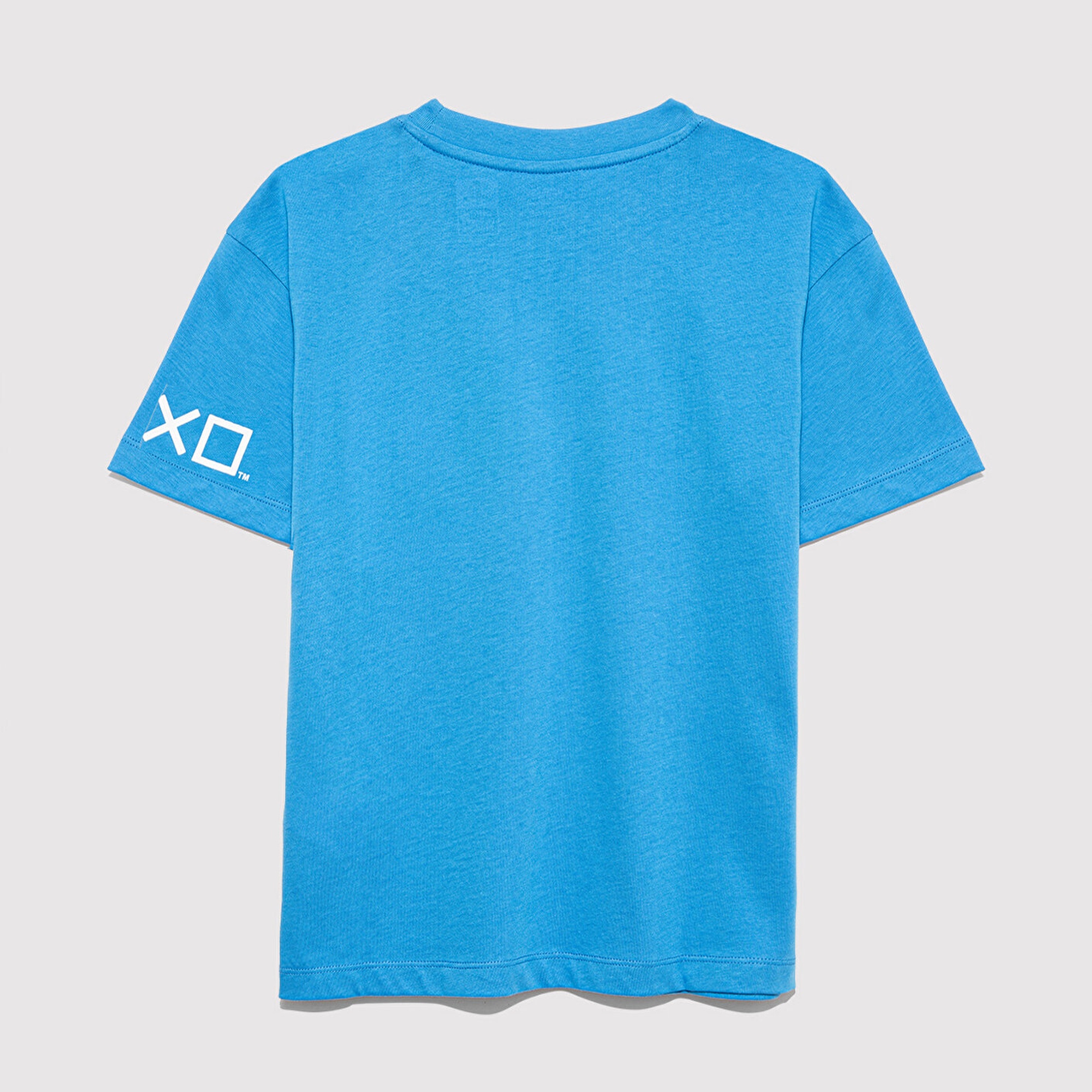 Mavi Playstation Baskılı Mavi Tişört Loose Fit / Bol Rahat Kesim 6610376-70772