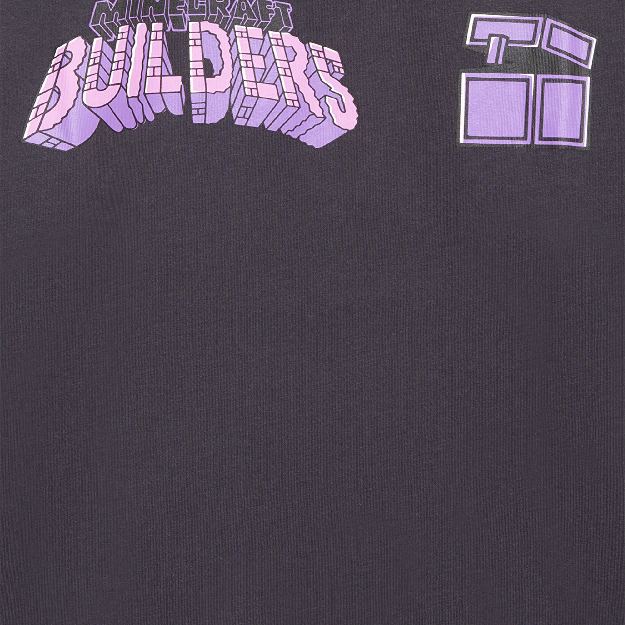 Mavi Minecraft Baskılı Antrasit Tişört Oversize / Geniş Kesim 6610379-70087