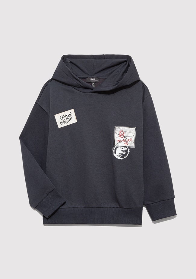  Mavi Jurassic Park Baskılı Antrasit Sweatshirt 6S10135-70087