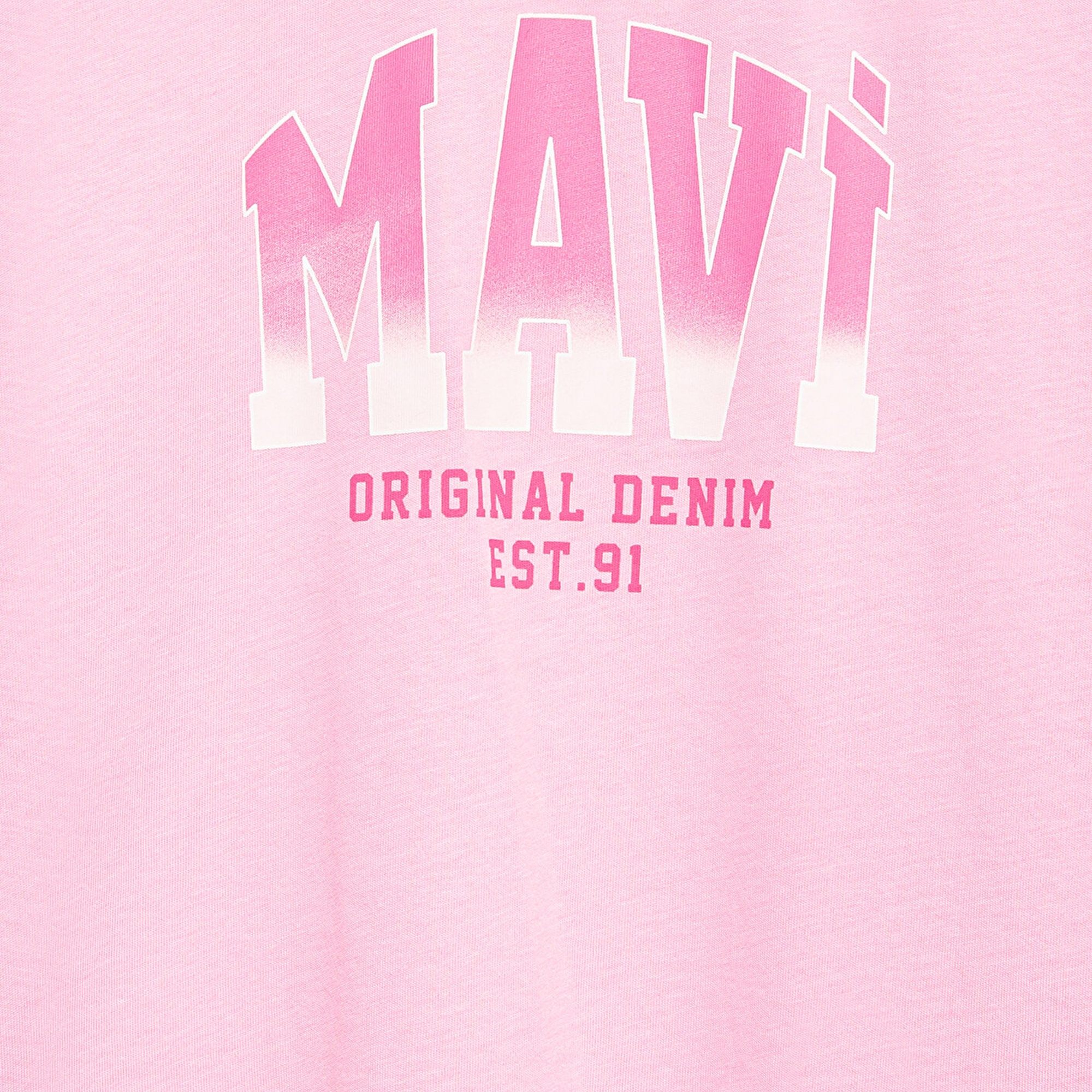 Mavi Mavi Logo Baskılı Pembe Tişört Loose Fit / Bol Rahat Kesim 7610386-70972