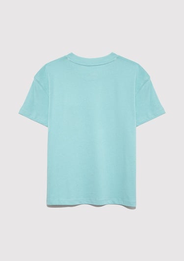  Mavi Mavi Logo Baskılı Mavi Tişört Loose Fit / Bol Rahat Kesim 7610386-71748