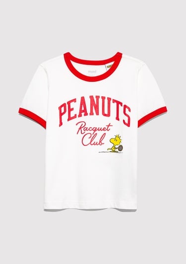  Mavi Peanuts Baskılı Beyaz Tişört Regular Fit / Normal Kesim 7610371-70057