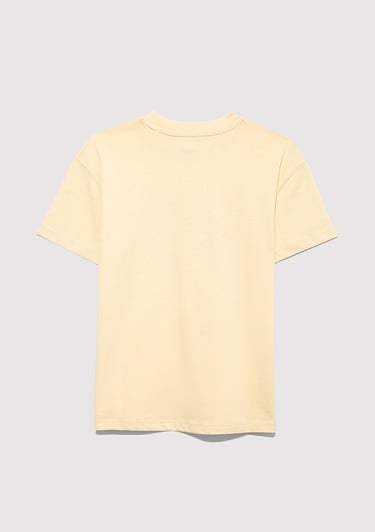  Mavi Mavi Logo Baskılı Sarı Tişört Loose Fit / Bol Rahat Kesim 7610386-70024