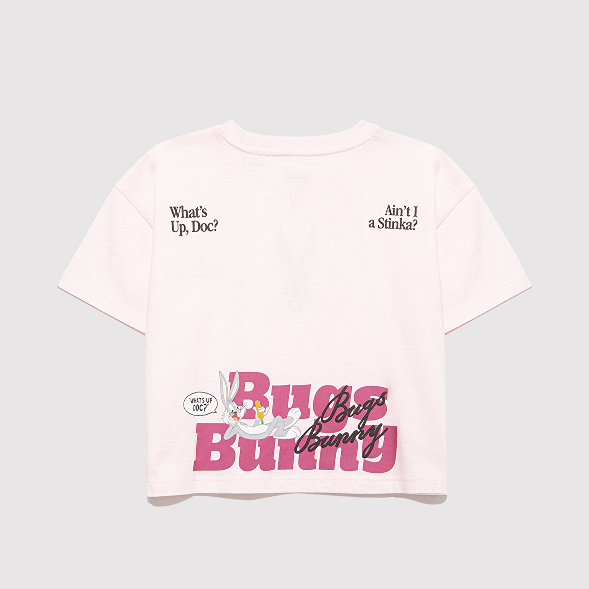 Mavi Bugs Bunny Baskılı Pembe Tişört Loose Fit / Bol Rahat Kesim 7610369-90773