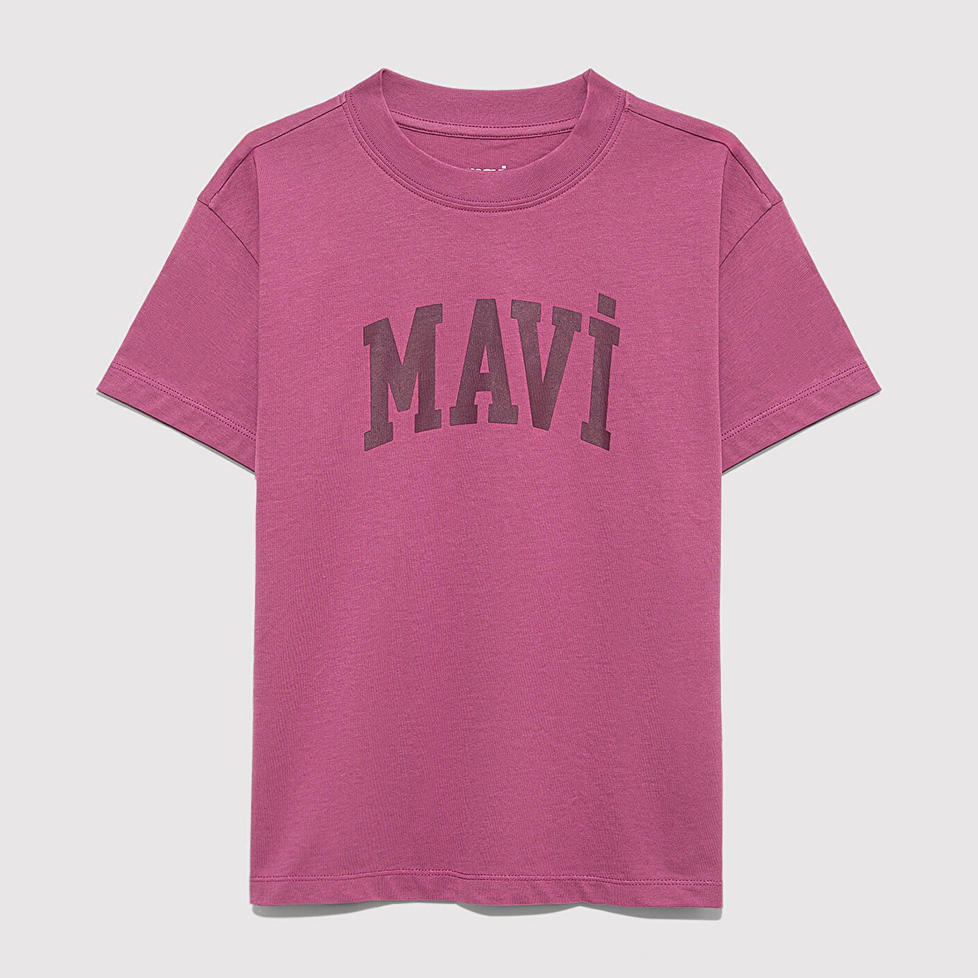 Mavi Mavi Logo Baskılı Pembe Tişört Loose Fit / Bol Rahat Kesim 7610385-70651