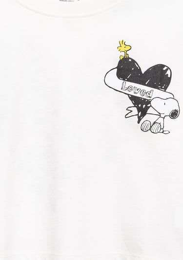  Mavi Peanuts Baskılı Ekru Tişört Loose Fit / Bol Rahat Kesim 7610373-70057