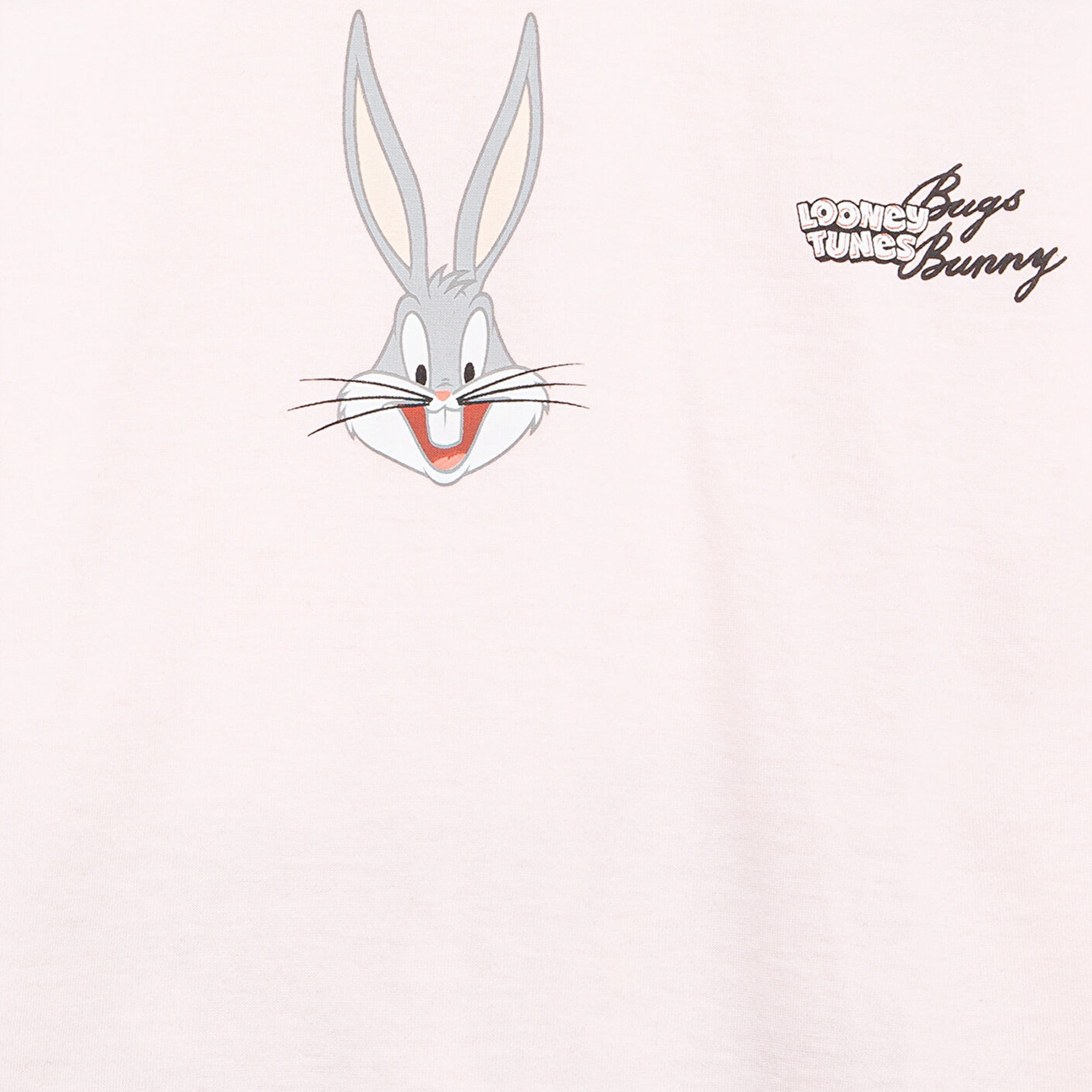 Mavi Bugs Bunny Baskılı Pembe Tişört Loose Fit / Bol Rahat Kesim 7610369-90773