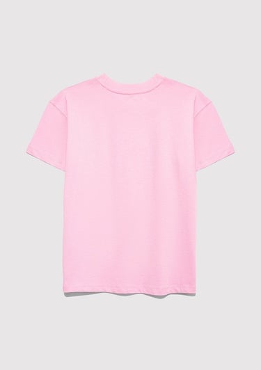  Mavi Mavi Logo Baskılı Pembe Tişört Loose Fit / Bol Rahat Kesim 7610386-70972