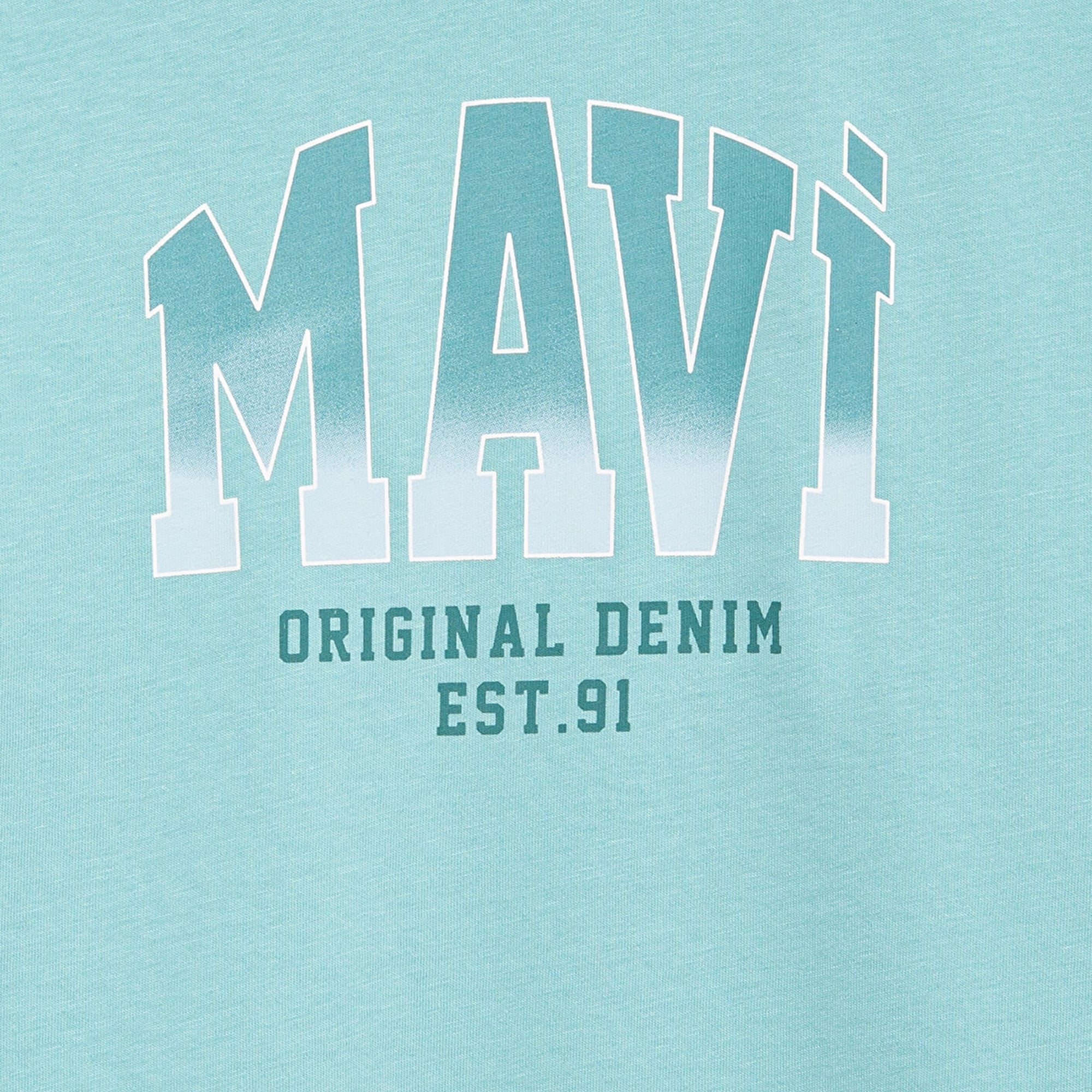 Mavi Mavi Logo Baskılı Mavi Tişört Loose Fit / Bol Rahat Kesim 7610386-71748