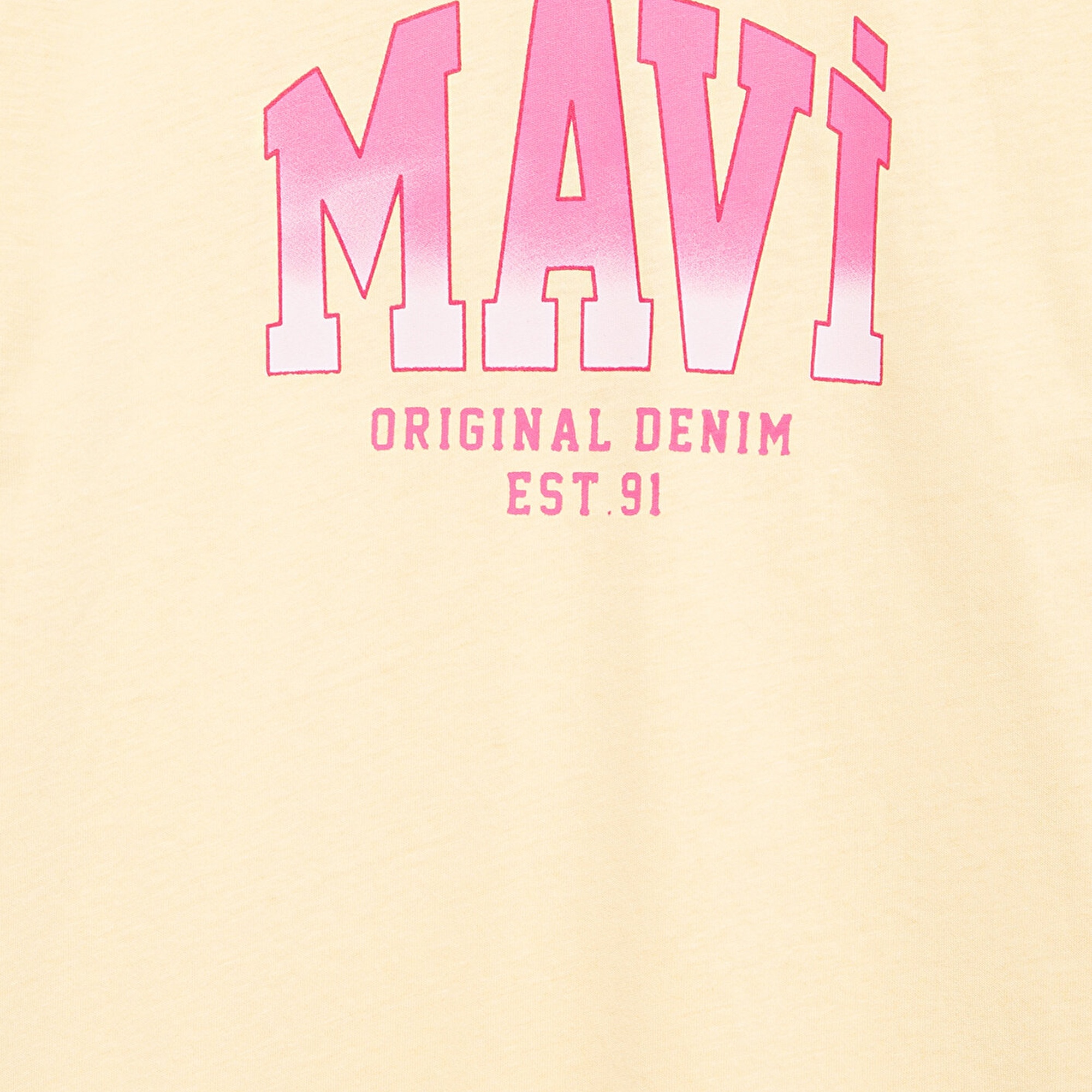 Mavi Mavi Logo Baskılı Sarı Tişört Loose Fit / Bol Rahat Kesim 7610386-70024