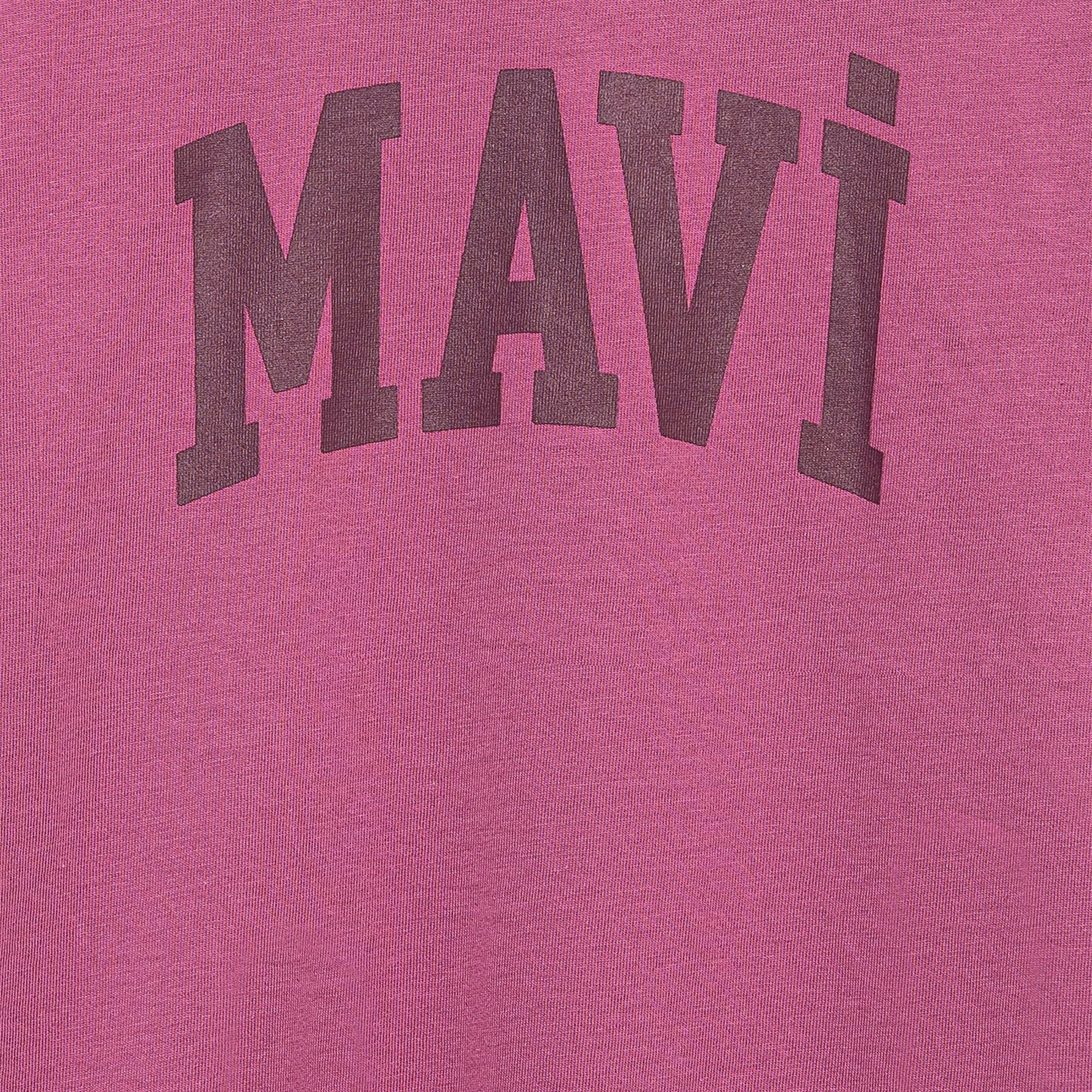 Mavi Mavi Logo Baskılı Pembe Tişört Loose Fit / Bol Rahat Kesim 7610385-70651