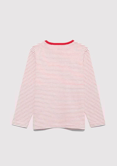  Mavi Uzun Kollu Çizgili Tişört Regular Fit / Normal Kesim 7610357-90989