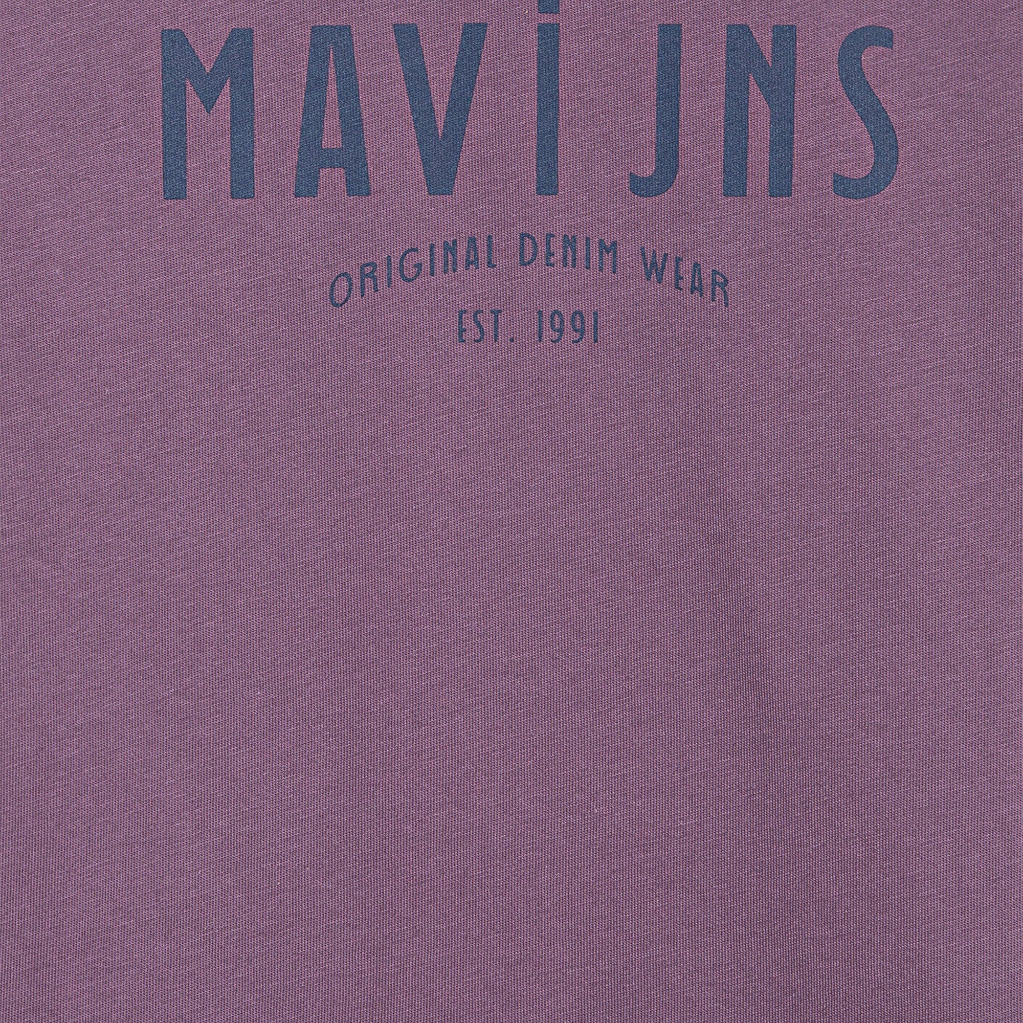 Mavi Mavi Jns Baskılı Mor Tişört Loose Fit / Bol Rahat Kesim 6610396-70656