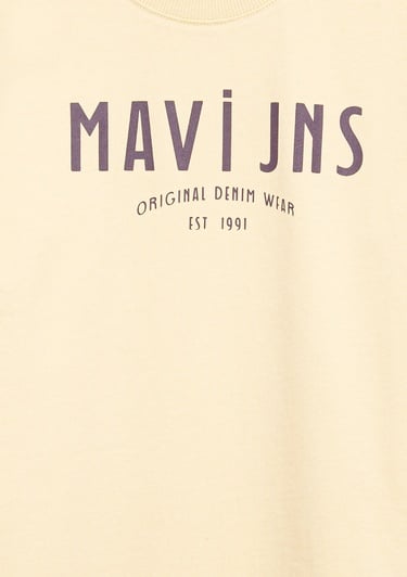  Mavi Mavi Jns Baskılı Sarı Tişört Loose Fit / Bol Rahat Kesim 6610396-70024