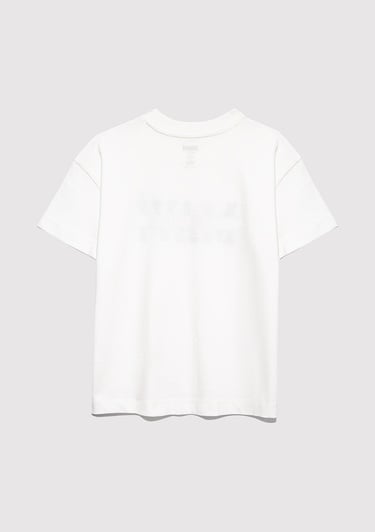  Mavi Mavi Logo Baskılı Beyaz Tişört Loose Fit / Bol Rahat Kesim 6610397-70057