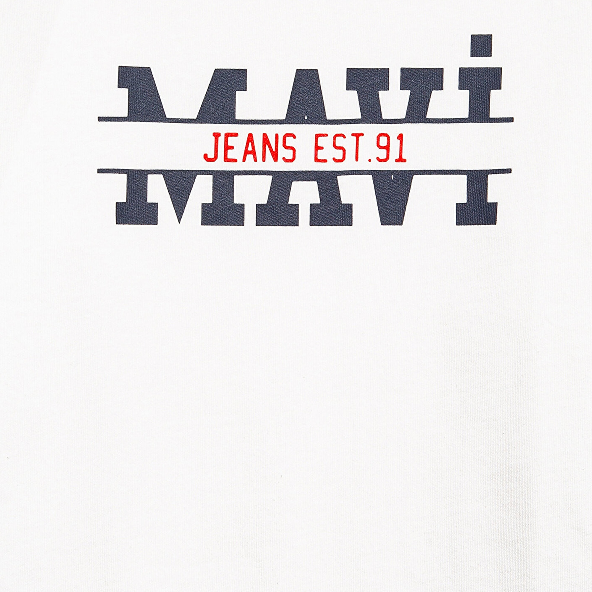 Mavi Mavi Logo Baskılı Beyaz Tişört Loose Fit / Bol Rahat Kesim 6610397-70057