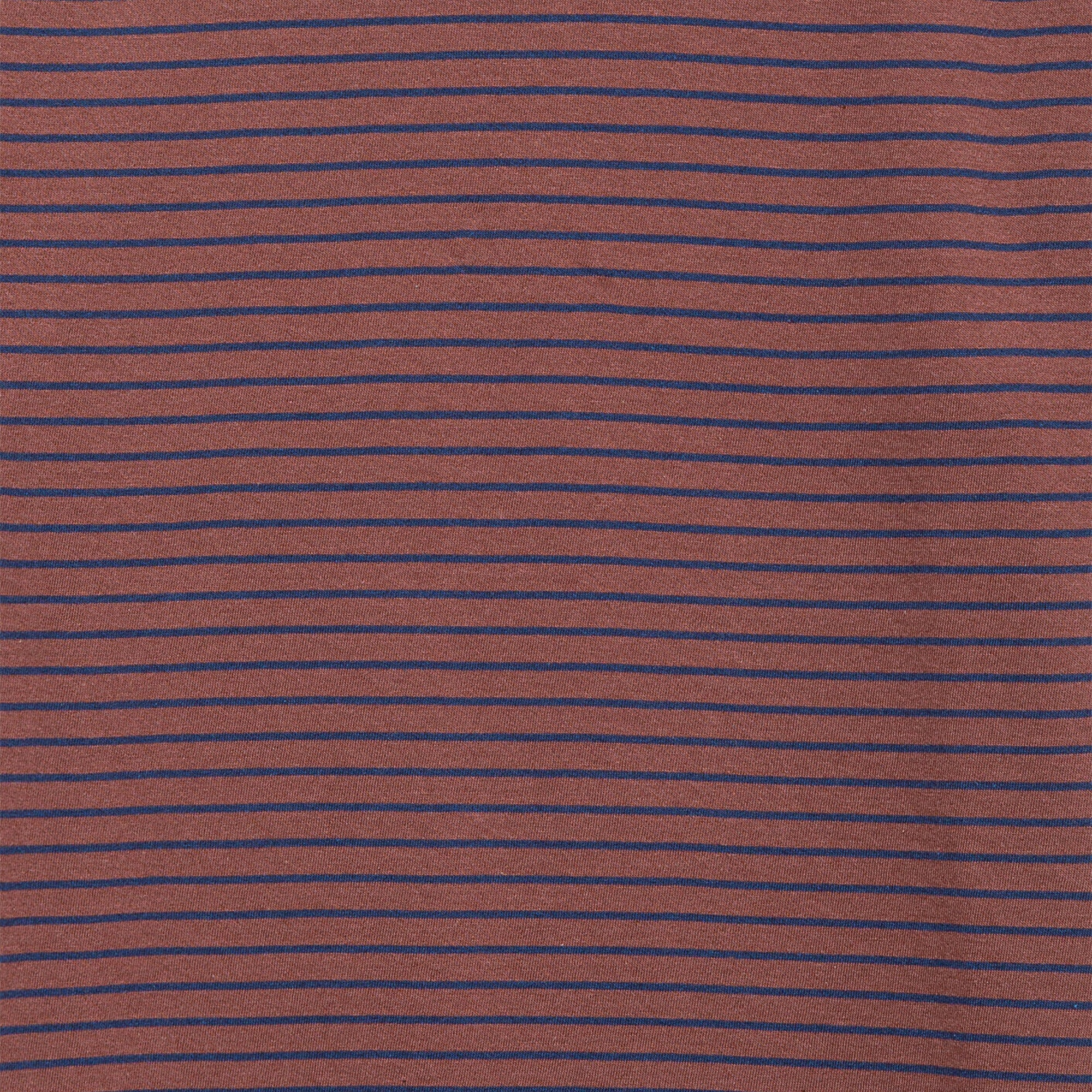 Mavi Kahverengi Çizgili Tişört Loose Fit / Bol Rahat Kesim 6610390-90787