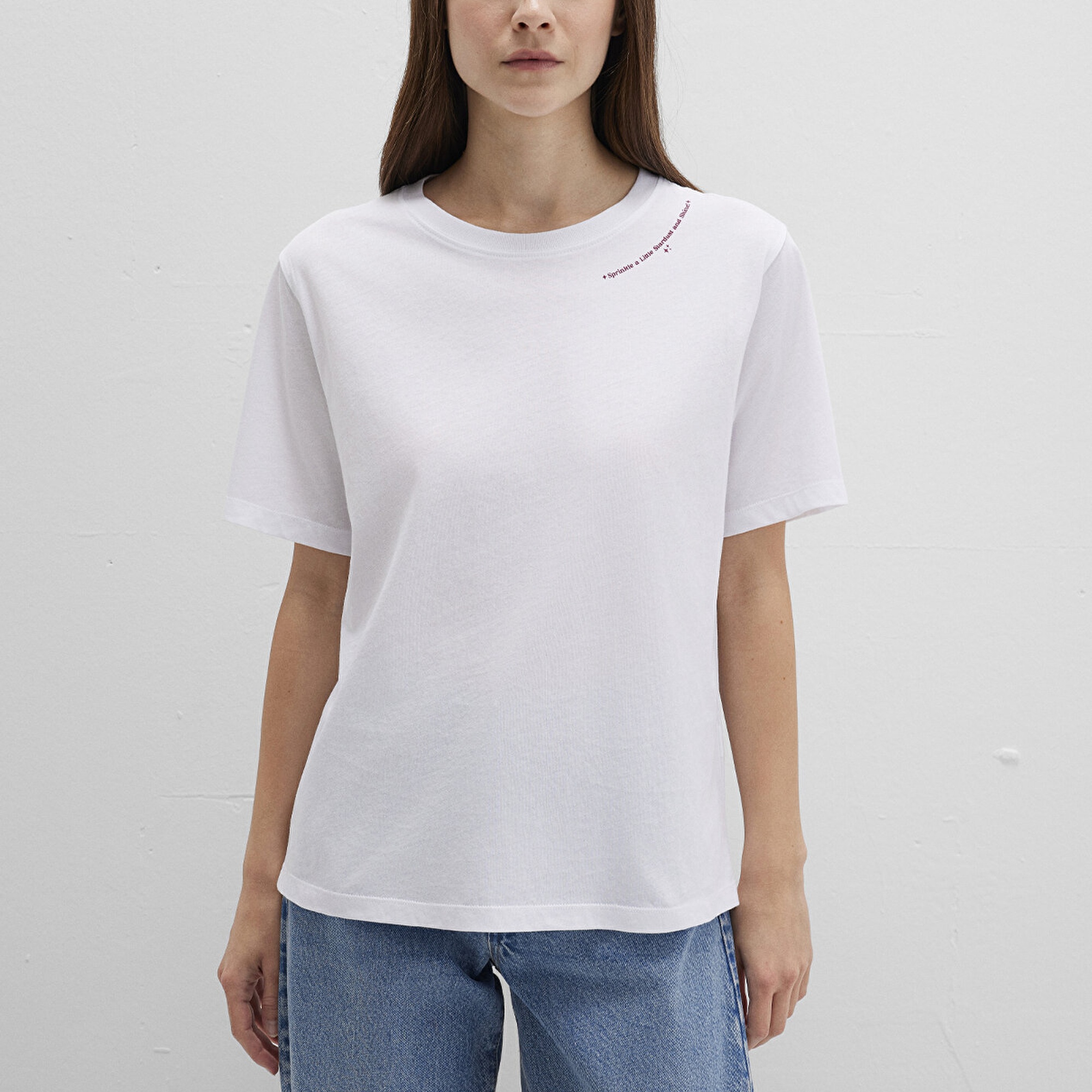 Mavi Baskılı Beyaz Tişört Regular Fit / Normal Kesim 1613486-620