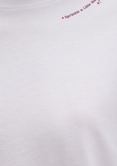  Mavi Baskılı Beyaz Tişört Regular Fit / Normal Kesim 1613486-620