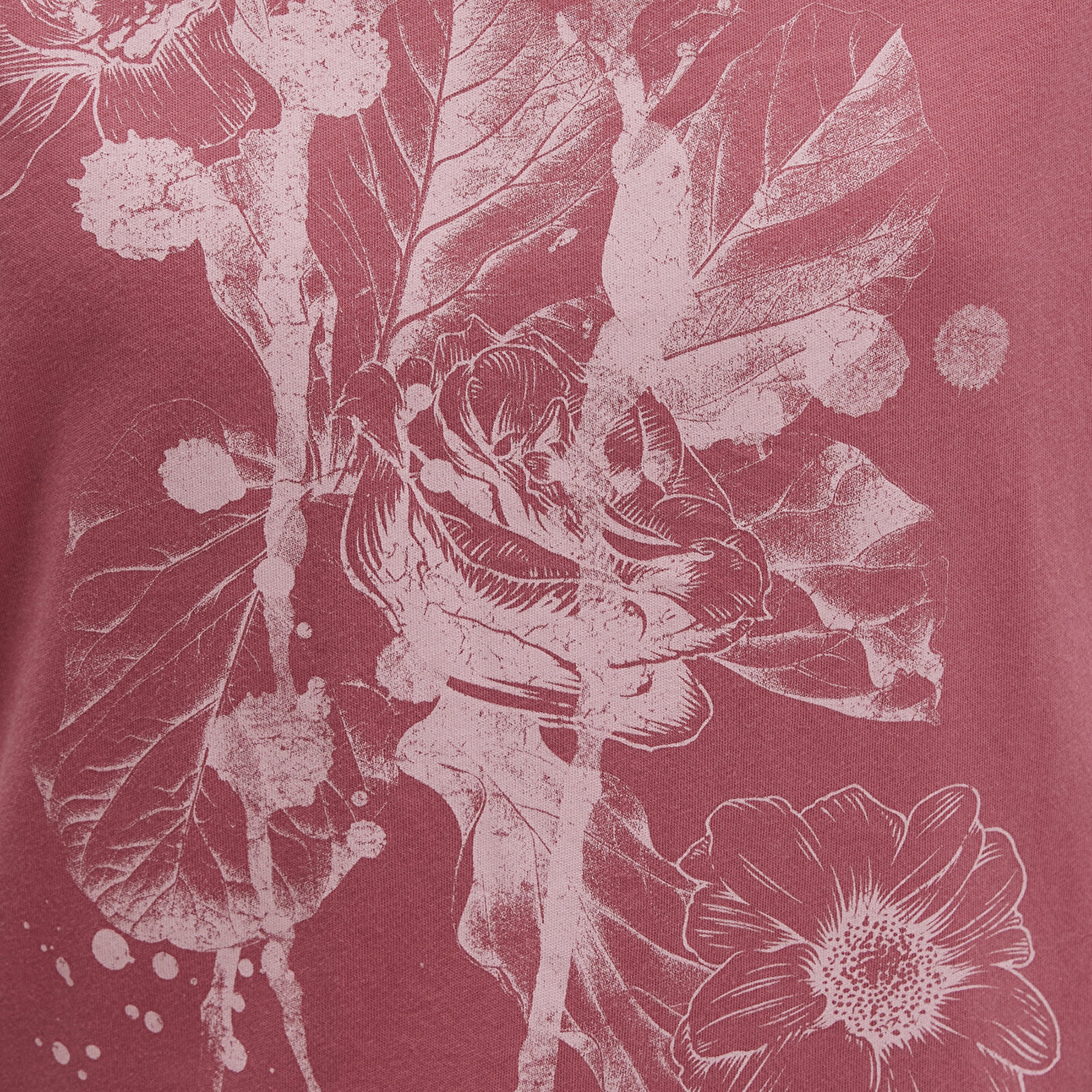 Mavi Çiçek Baskılı Pembe Tişört Regular Fit / Normal Kesim 1613480-71104