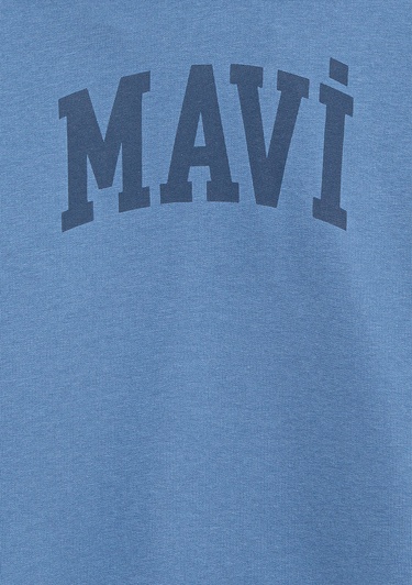  Mavi Mavi Logo Baskılı Mavi Sweatshirt 6S10143-83767