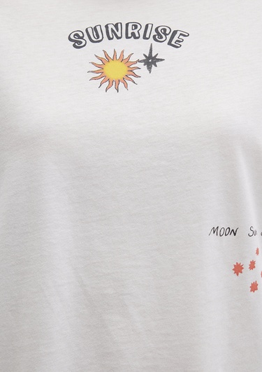  Mavi Sunrise Baskılı Beyaz Tişört Regular Fit / Normal Kesim 1613523-80194