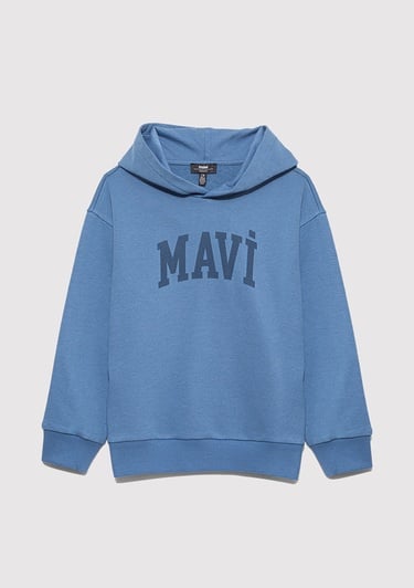  Mavi Mavi Logo Baskılı Mavi Sweatshirt 6S10143-83767
