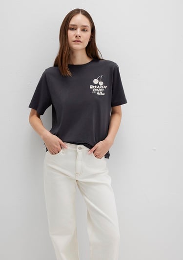  Mavi Baskılı Antrasit Tişört Regular Fit / Normal Kesim 1613484-70087