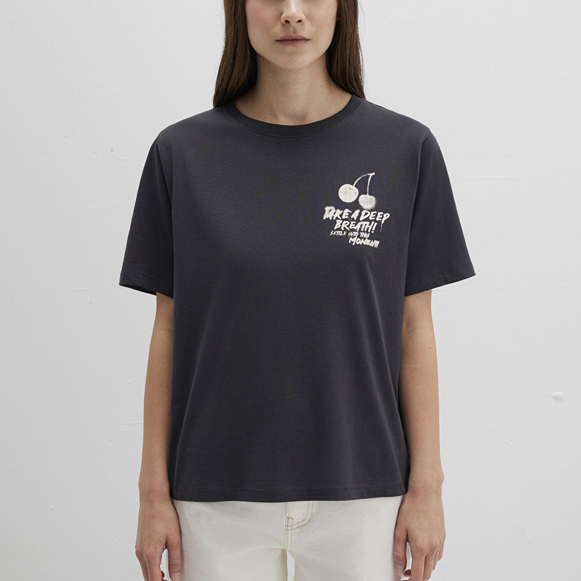 Mavi Baskılı Antrasit Tişört Regular Fit / Normal Kesim 1613484-70087