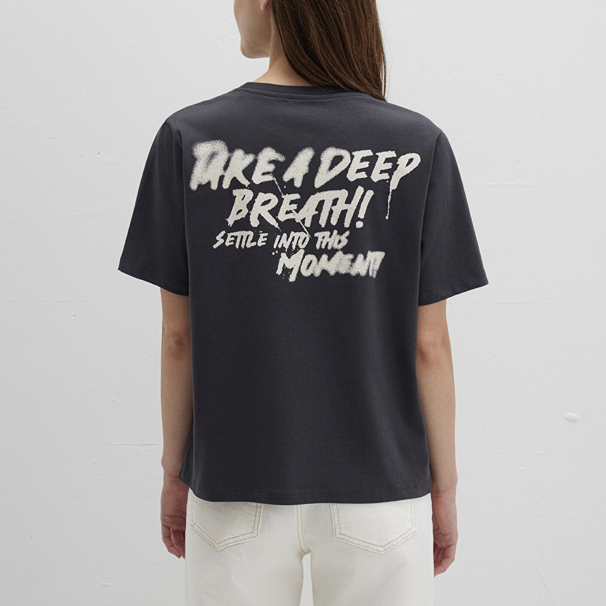 Mavi Baskılı Antrasit Tişört Regular Fit / Normal Kesim 1613484-70087