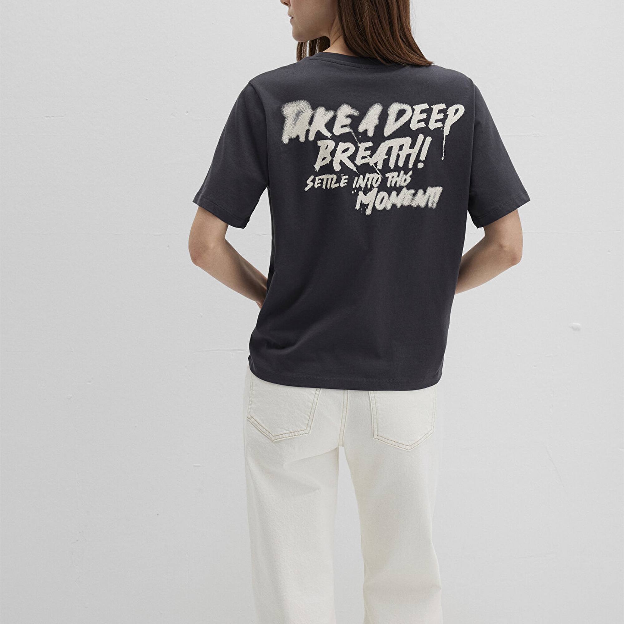 Mavi Baskılı Antrasit Tişört Regular Fit / Normal Kesim 1613484-70087