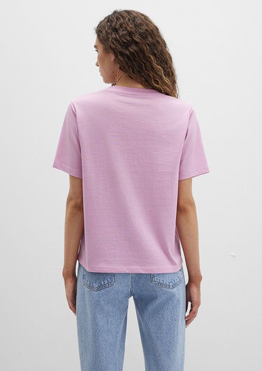  Mavi Plaj Baskılı Pembe Tişört Regular Fit / Normal Kesim 1613490-71031