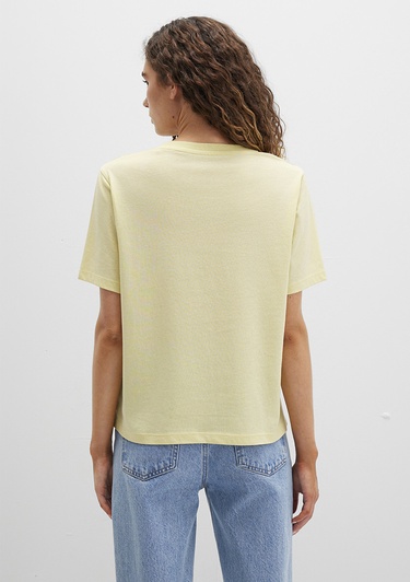  Mavi Plaj Baskılı Sarı Tişört Regular Fit / Normal Kesim 1613490-71319