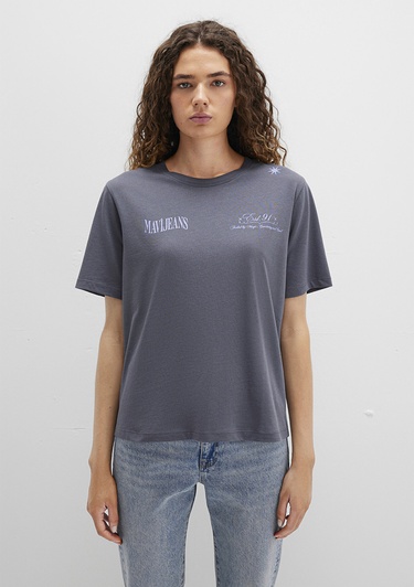  Mavi Baskılı Lacivert Tişört Regular Fit / Normal Kesim 1613487-87828