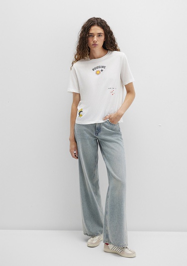  Mavi Sunrise Baskılı Beyaz Tişört Regular Fit / Normal Kesim 1613523-80194