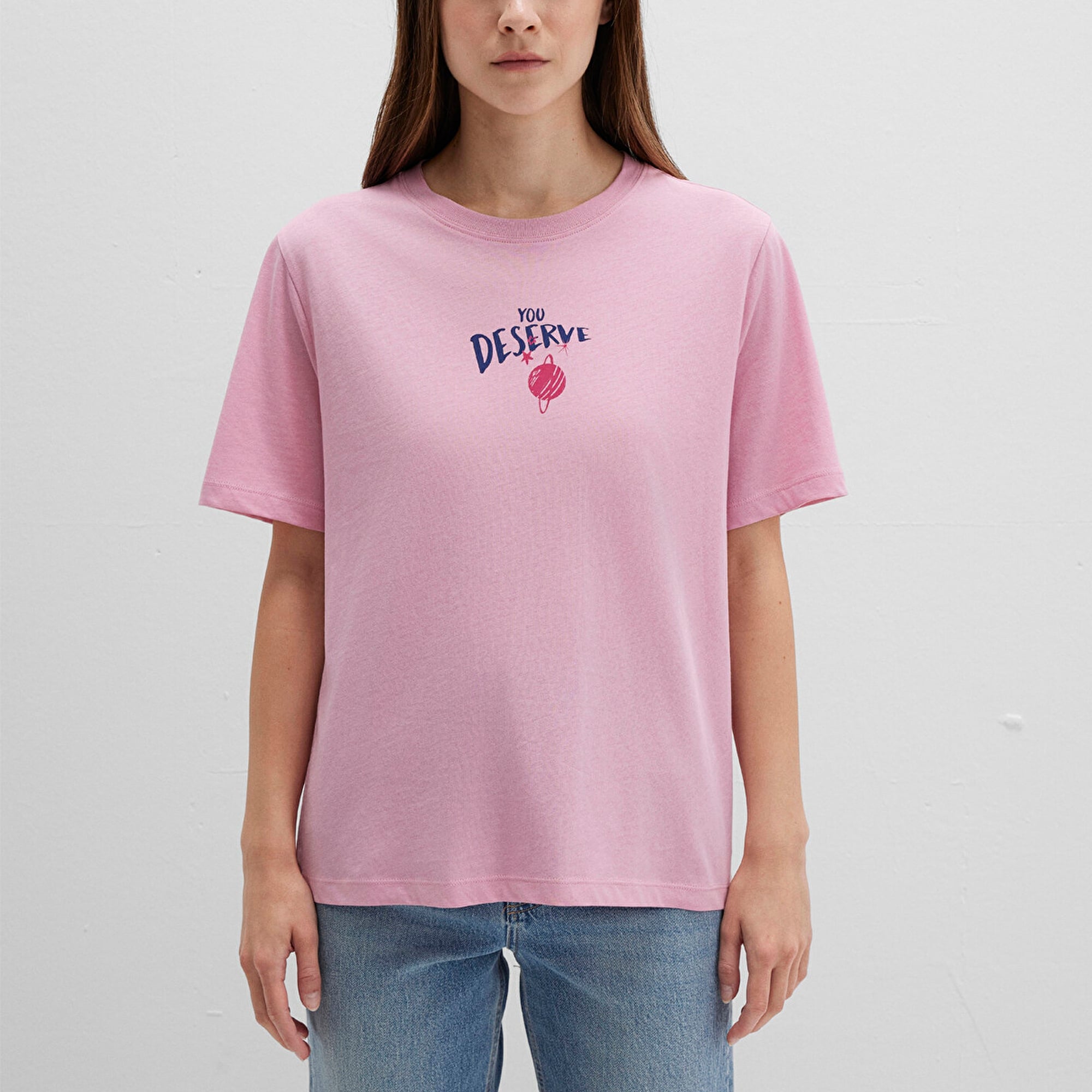 Mavi Astroloji Baskılı Pembe Tişört Regular Fit / Normal Kesim 1613522-71031