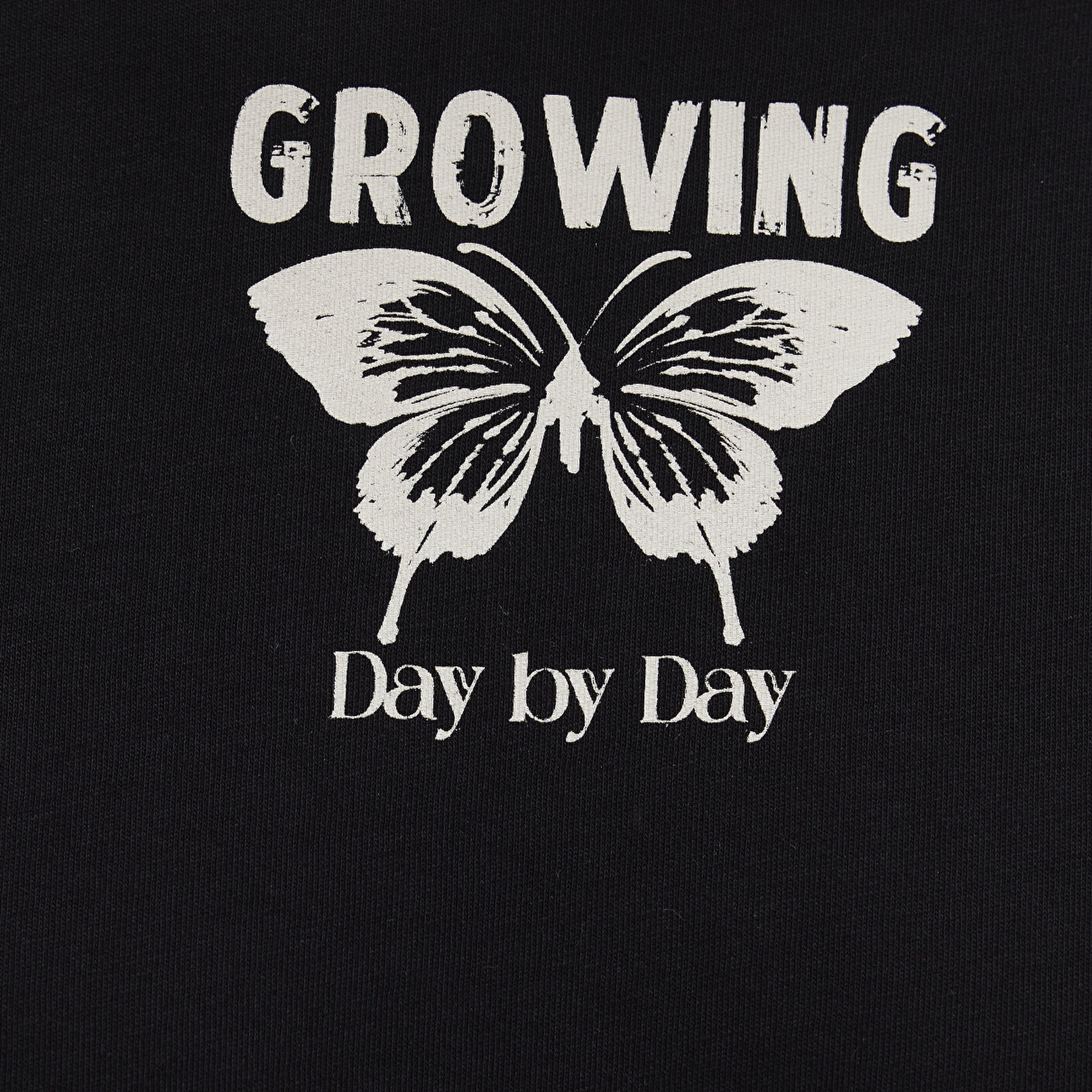 Mavi Çiçek Baskılı Siyah Tişört Semi Slim Fit / Yarı Dar Kesim 1613476-900