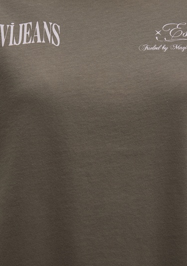  Mavi Sırt Baskılı Yeşil Tişört Regular Fit / Normal Kesim 1613487-71550