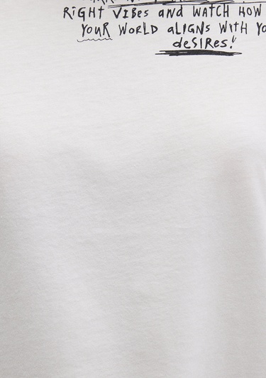  Mavi Baskılı Beyaz Tişört Regular Fit / Normal Kesim 1613485-70057