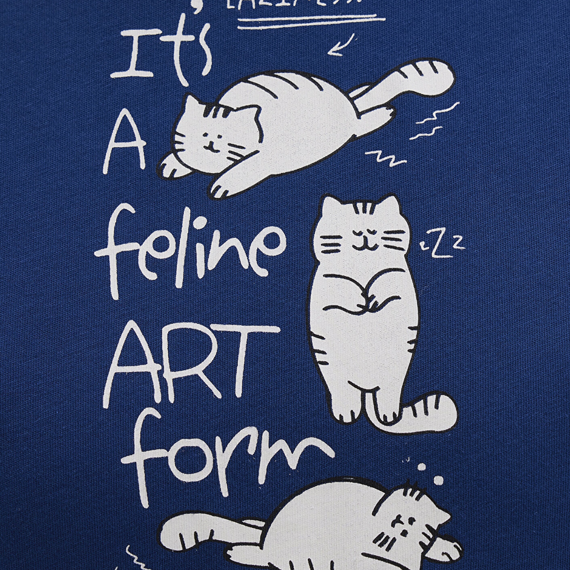 Mavi Kedi Baskılı Lacivert Tişört Semi Slim Fit / Yarı Dar Kesim 1613471-82625