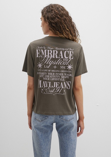  Mavi Sırt Baskılı Yeşil Tişört Regular Fit / Normal Kesim 1613487-71550