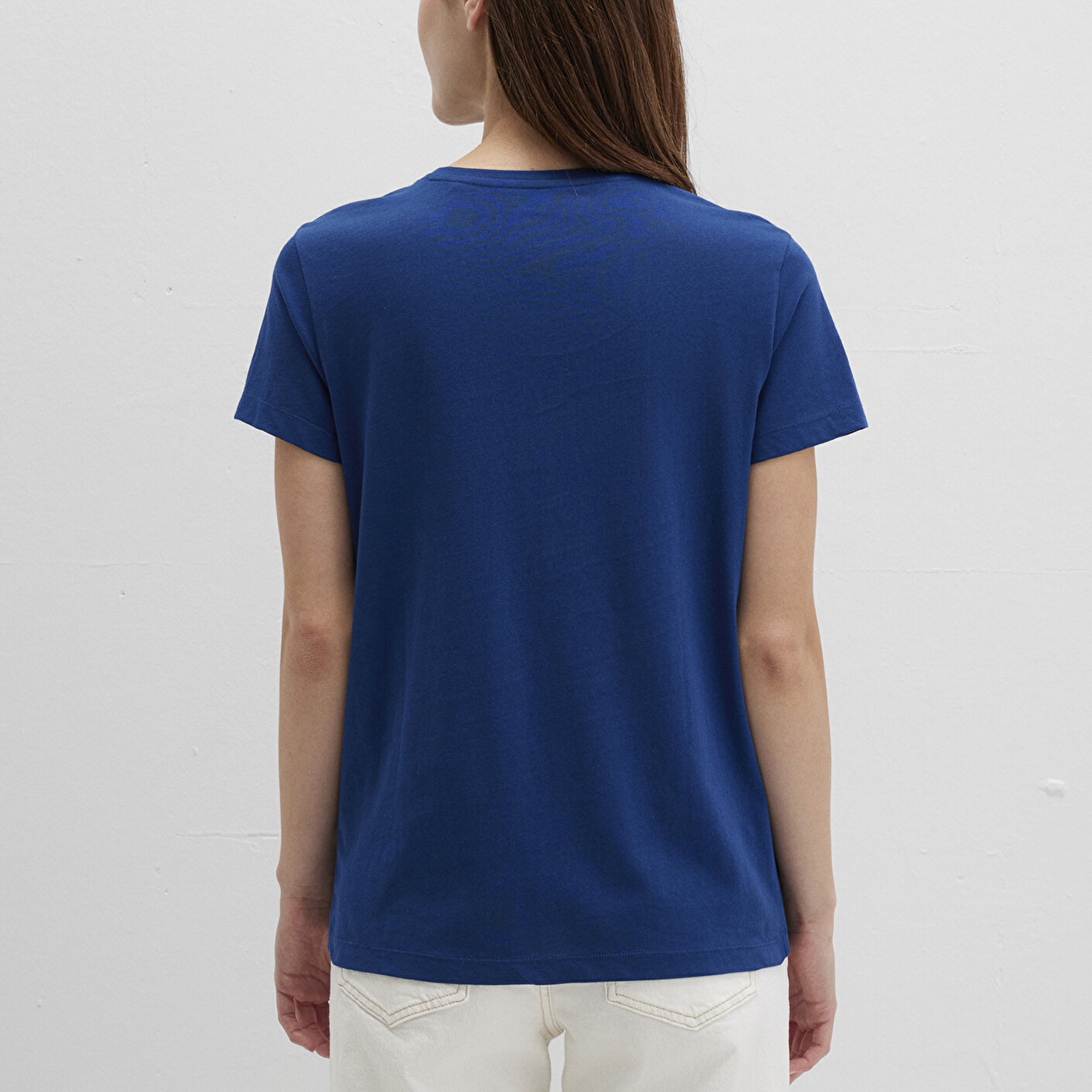 Mavi Kedi Baskılı Lacivert Tişört Semi Slim Fit / Yarı Dar Kesim 1613471-82625