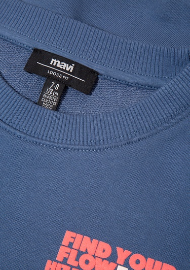  Mavi Baskılı Lacivert Sweatshirt 6S10128-86702