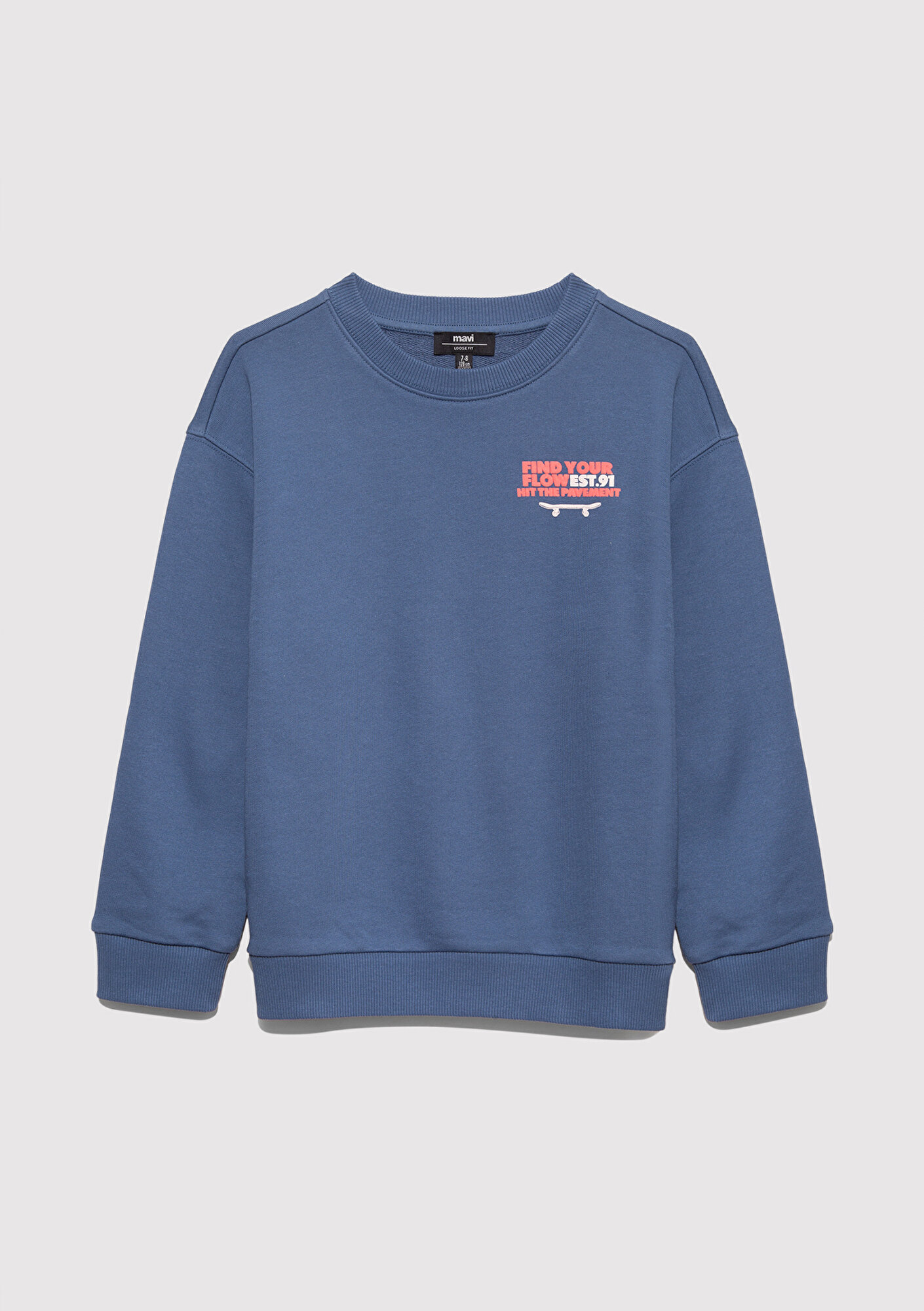  Mavi Baskılı Lacivert Sweatshirt 6S10128-86702