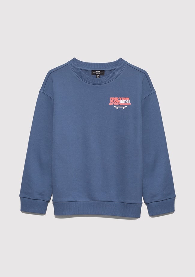  Mavi Baskılı Lacivert Sweatshirt 6S10128-86702