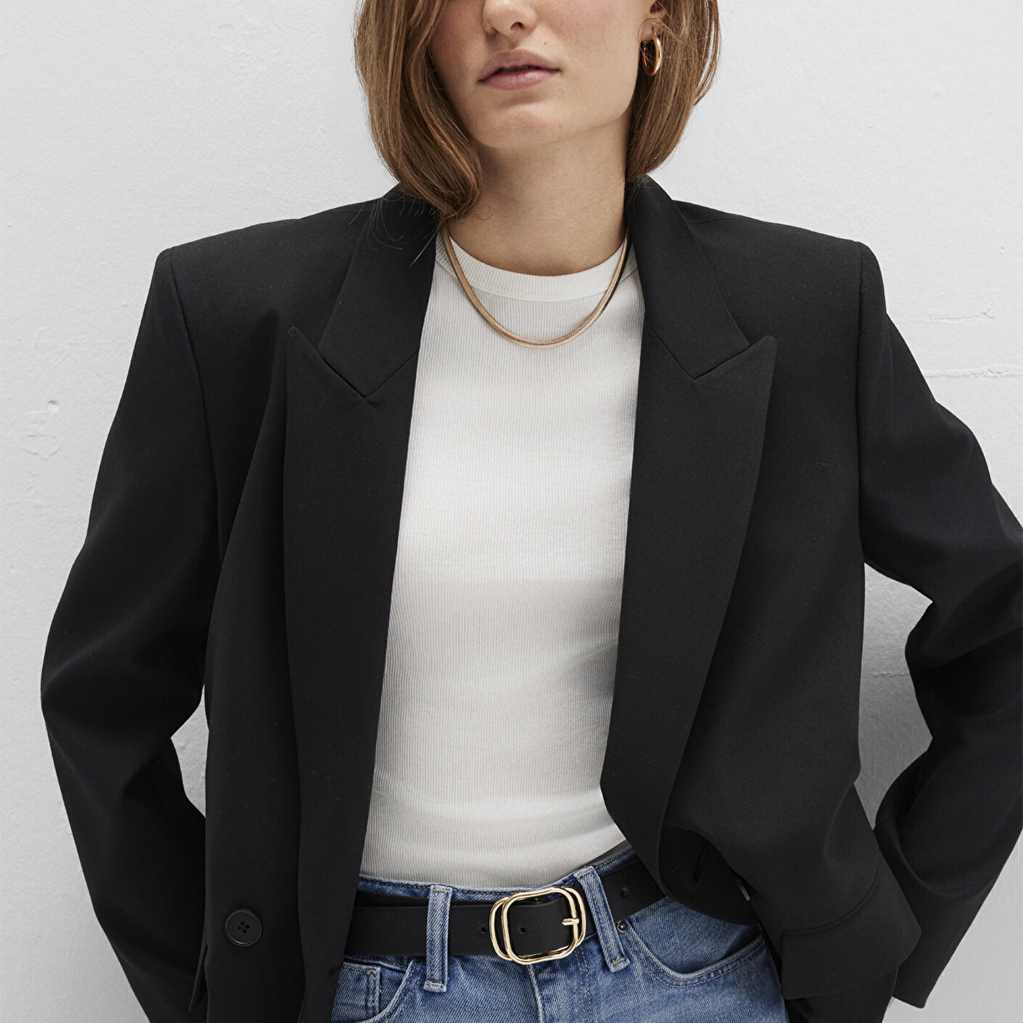 Mavi Siyah Suni Deri Kemer 1913583-900