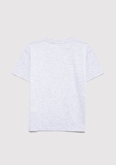  Mavi Baskılı Gri Tişört Loose Fit / Bol Rahat Kesim 6610359-88467