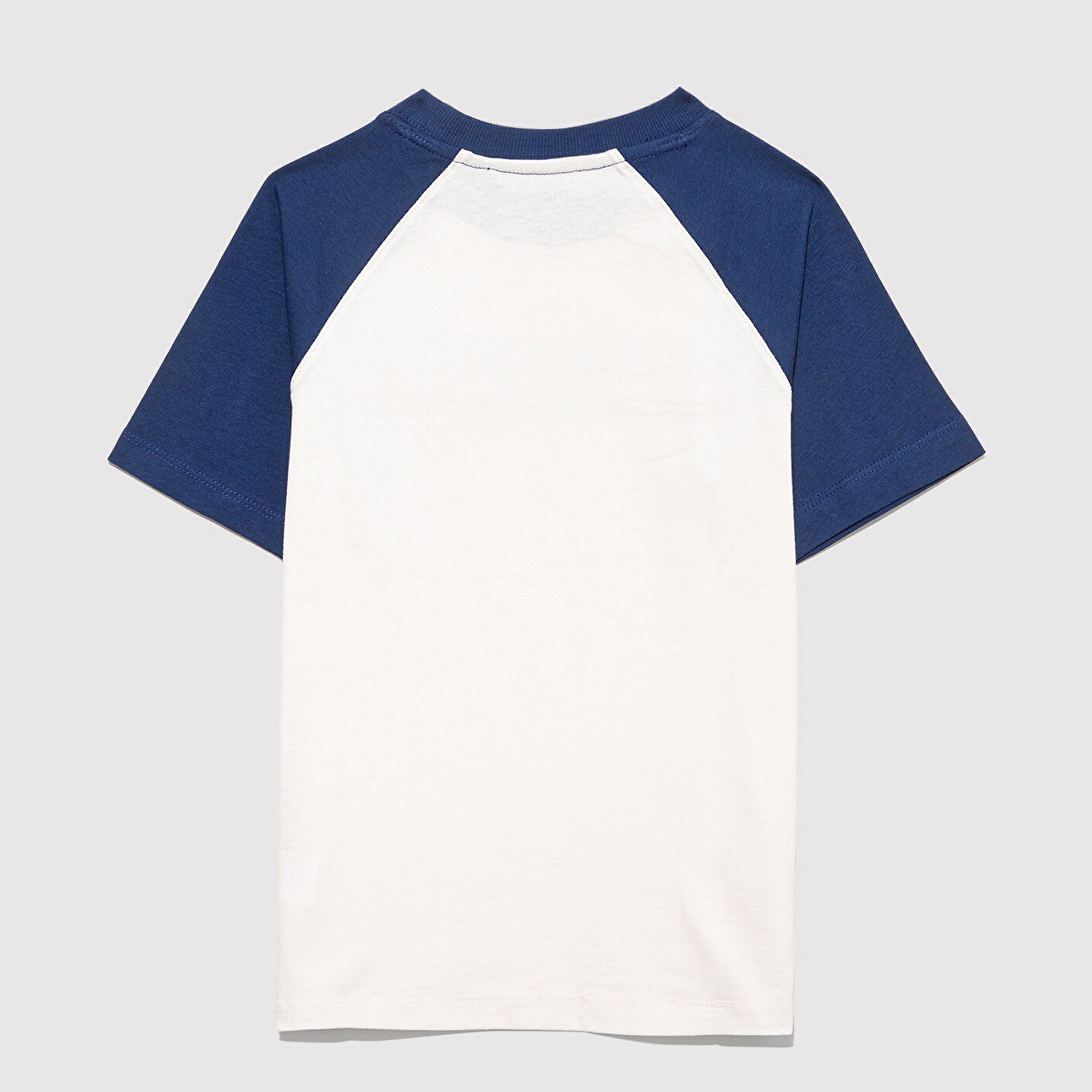 Mavi Baskılı Beyaz Tişört Loose Fit / Bol Rahat Kesim 6610357-70057