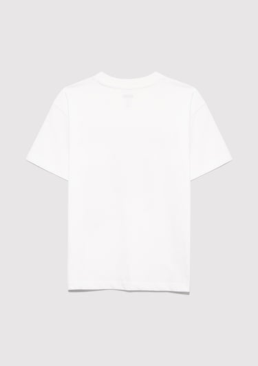  Mavi Baskılı Ekru Tişört Loose Fit / Bol Rahat Kesim 6610360-70057