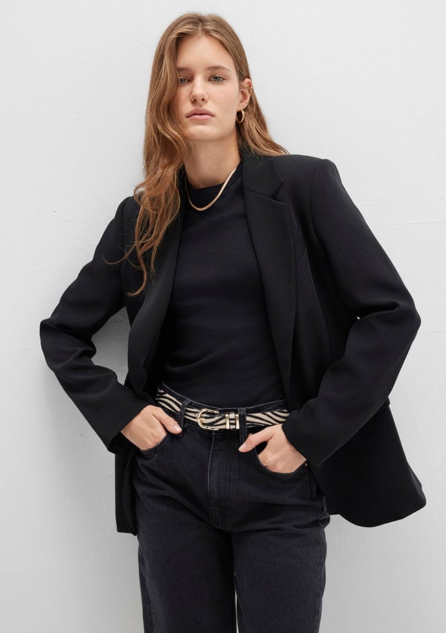  Mavi Zebra Desenli Suni Deri Kemer 1913570-900